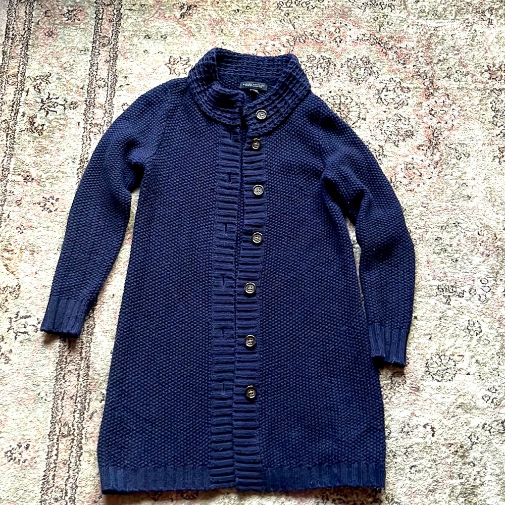 Banana Republic Navy Knit Button-Front Long Cardigan